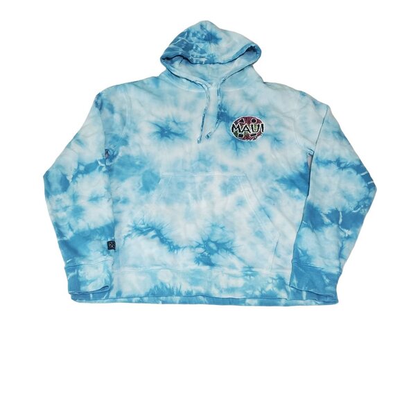 Maui and Sons mens Tie Dye Hoodie Sweatshirt Size Medium blue kangaroo pockets - Picture 1 of 8